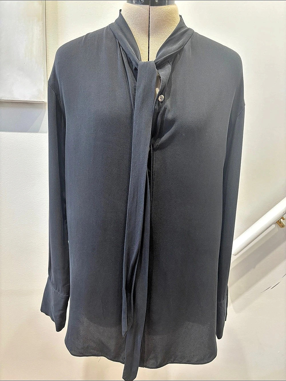 Tie Front Blouse in Black Like New